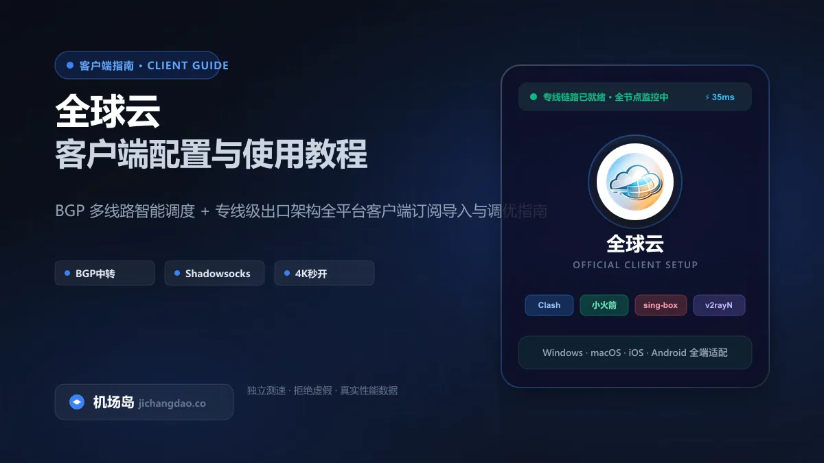 全球云多地区节点订阅导入与多端分流教程
